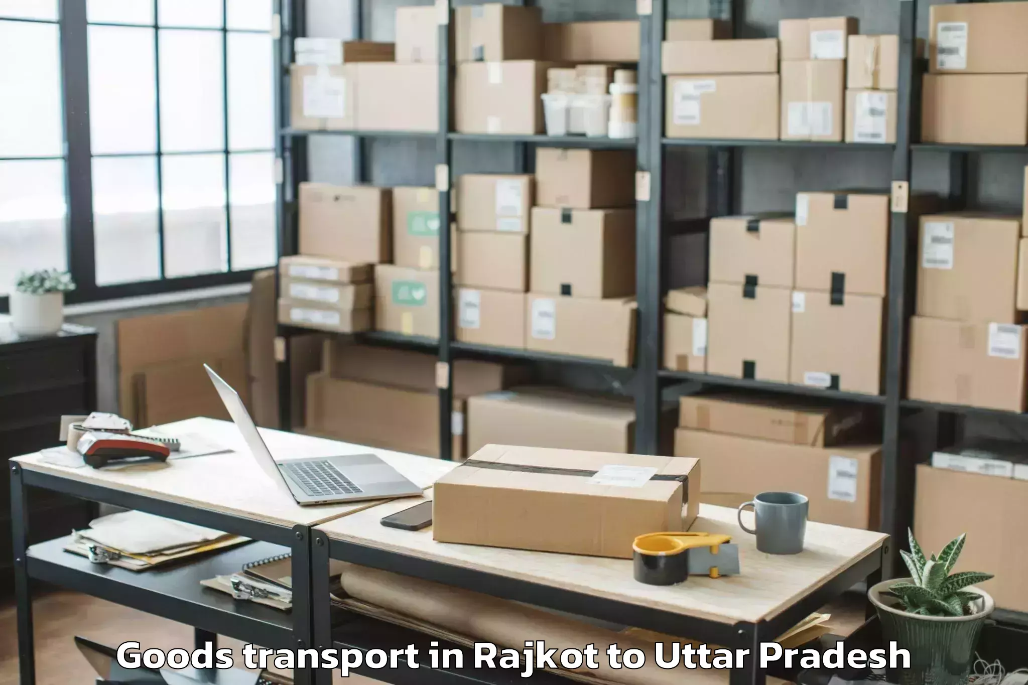 Hassle-Free Rajkot to Babrala Goods Transport